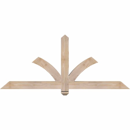 Ekena Millwork Redmond Smooth Timber Gable Bracket, Douglas Fir, 60"W x 25"H x 3 1/2"D x 3 1/2"F, 10/12 Pitch GBW060X25X0404RED00SDF